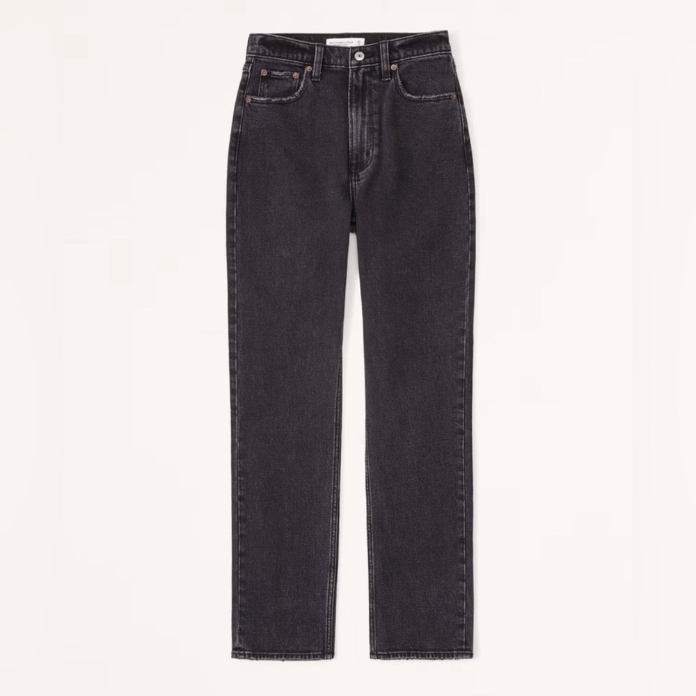 Abercrombie & Fitch Curve Love Ankle Straight Ultra High Rise